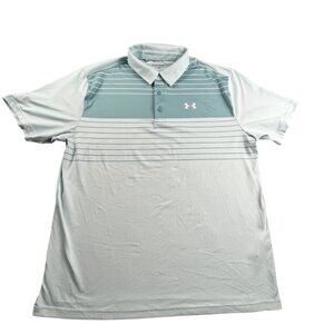 Under Armour Polo Shirt Men XL Blue ACC Playoff HeatGear Loose Fit Noth Carolina